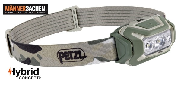 PETZL Stirnlampe ARIA 2 RGB Robuste wasser- und staubdichte Stirnlampe mit weißem, roten, grünen und