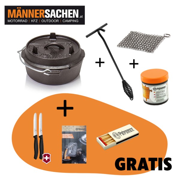 PETROMAX FEUERTOPF DUTCH OVEN Starterset mit Deckelheber, Reiniger, Pflegepaste und GRATISLIEFERUNG