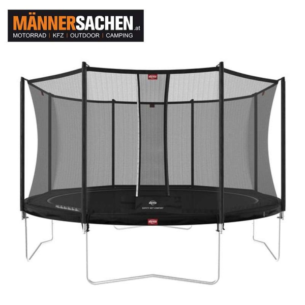 BERG TOYS Trampolin FAVORIT 380 cm REGULAR in schwarz mit Sicherheitsnetz COMFORT AKTION - LAGERABVE