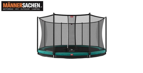 BERG TOYS Trampolin FAVORIT 380 cm INGROUND in grün mit Sicherheitsnetz COMFORT Artikel-Nr.35.12.04.