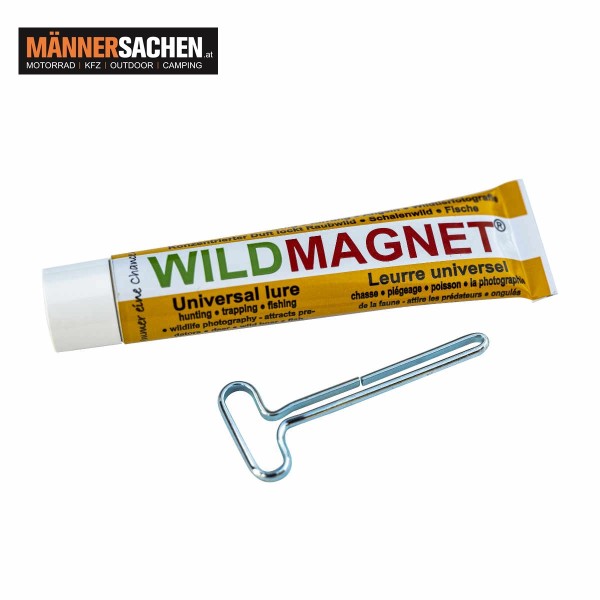 WILDMAGNET in der Tube. Dieses Universallockmittel ist perfekt für die Jagd, Fallen, Angeln, Wildtie