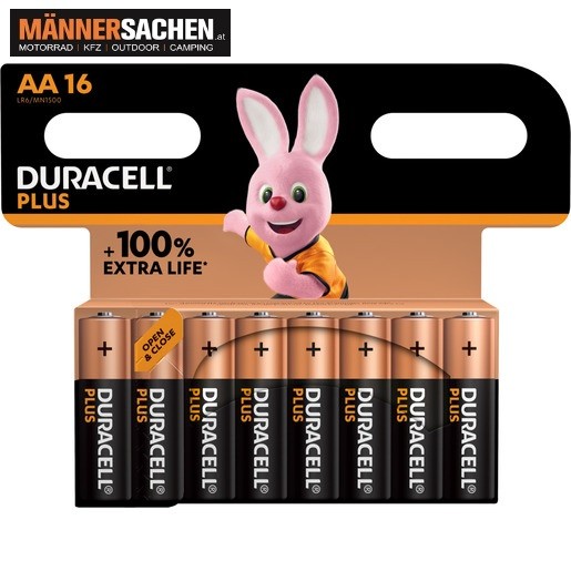 DURACELL Plus Alkaline-Batterien 16AA Click-Pack 16 Stück